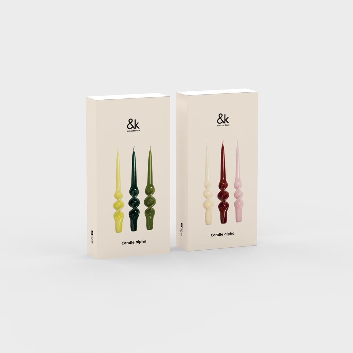 Candle alpha reds set of 3