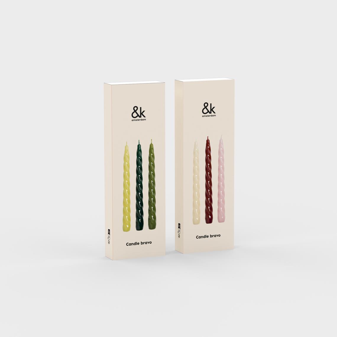 Candle bravo greens set of 3