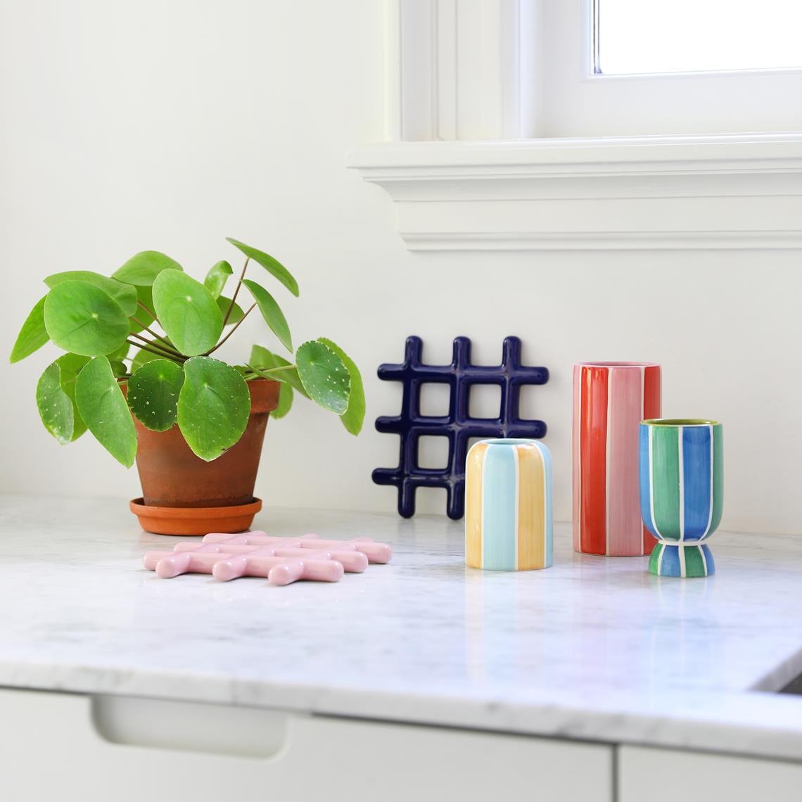 Trivet grid pink