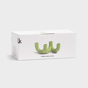 Candle holder churros green