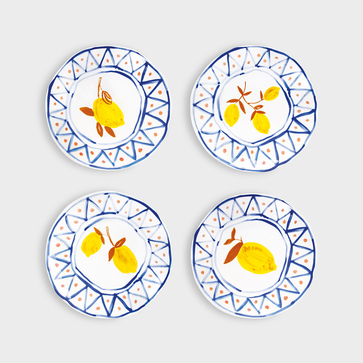 Plate lemon moroccan set of 4