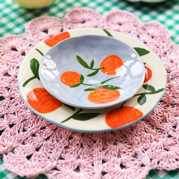 Plate orange full colour set of 4