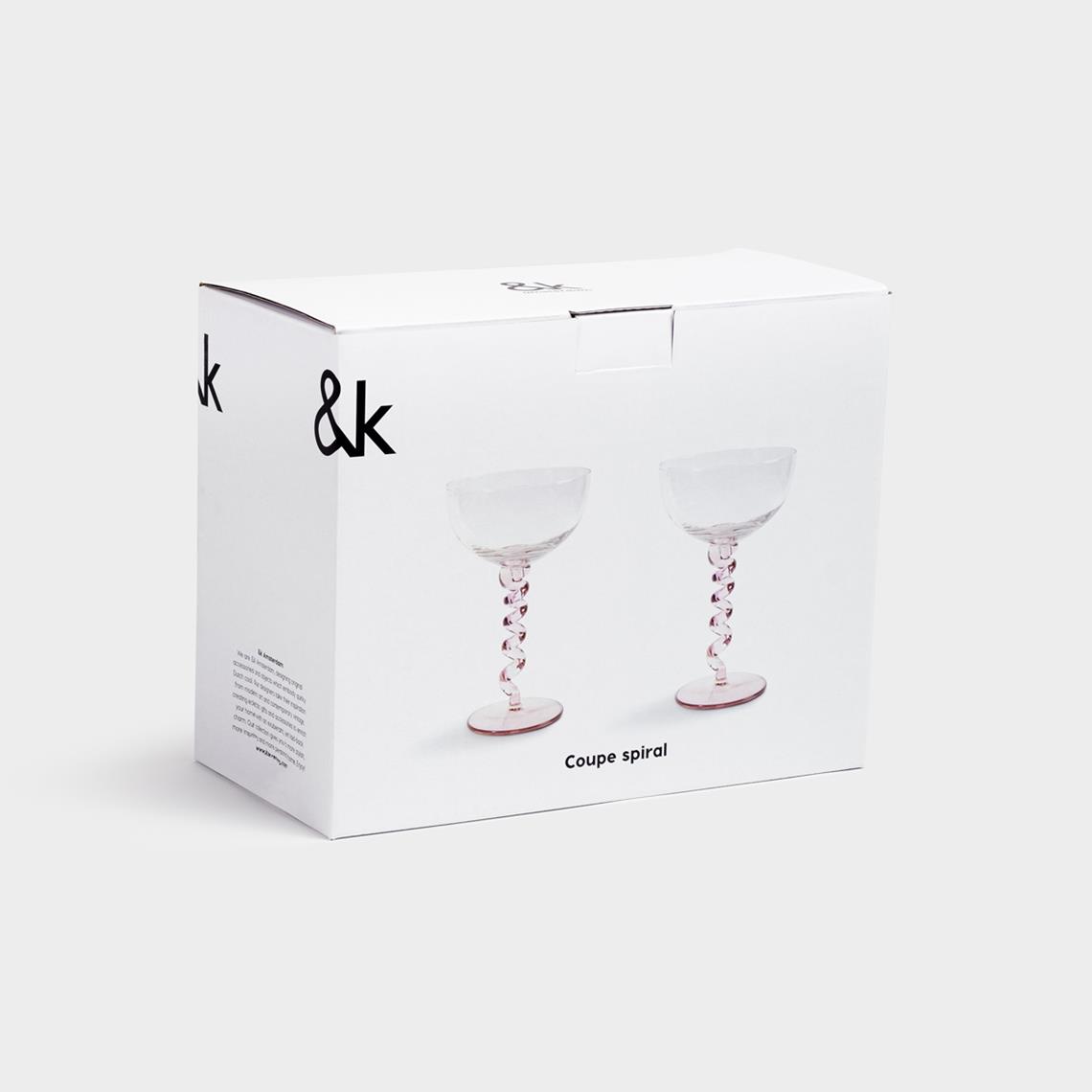 Coupe spiral pink set of 2