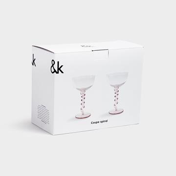Coupe spiral pink set of 2