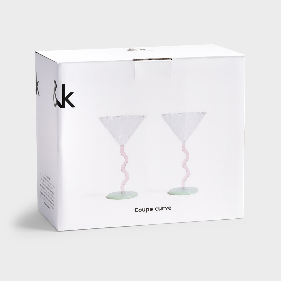 Coupe curve pink set of 2