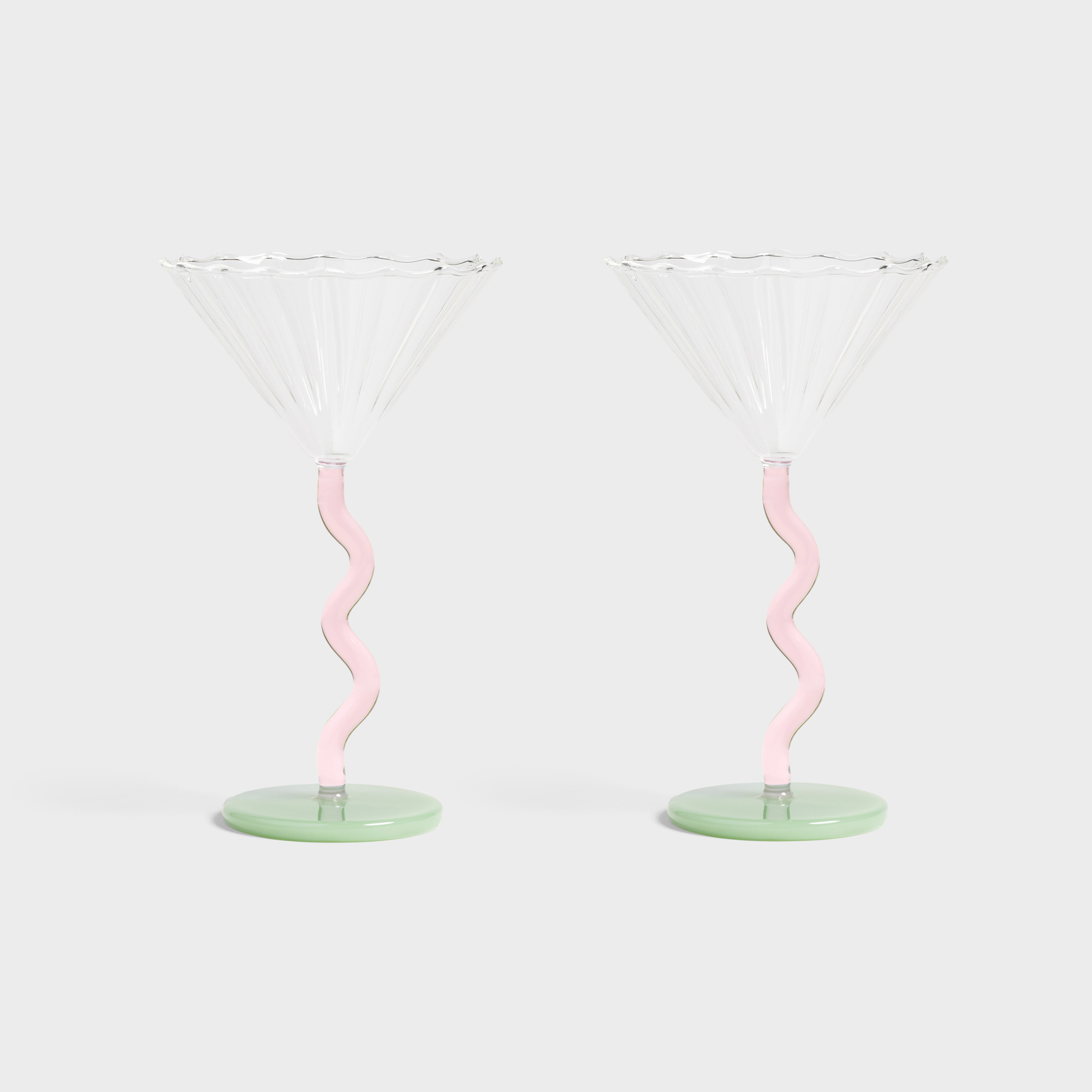 Coupe curve pink set of 2