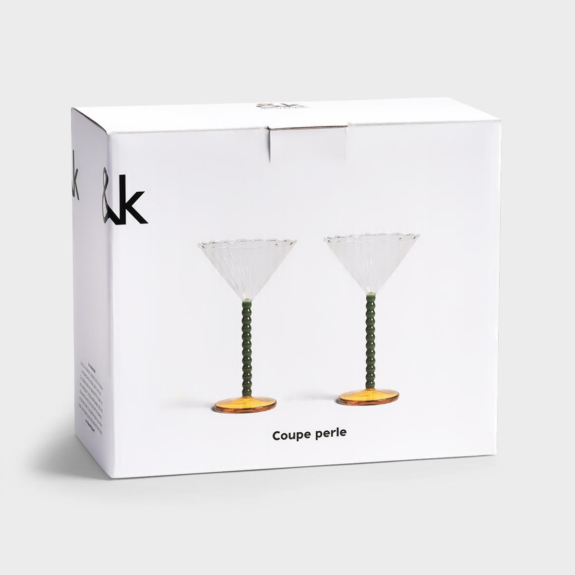Coupe perle green set of 2
