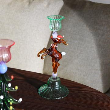Candle holder merry reindeer