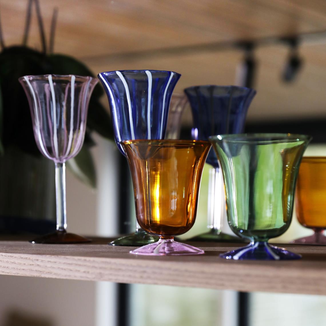 Wine glass eve blue set of 2