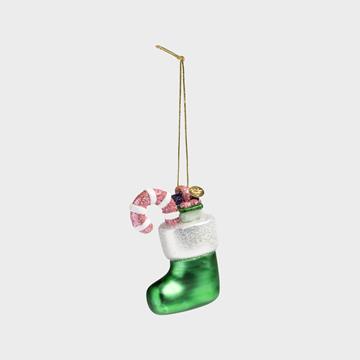 Ornament christmas stocking green