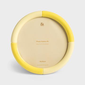 Photo frame rift round yellow