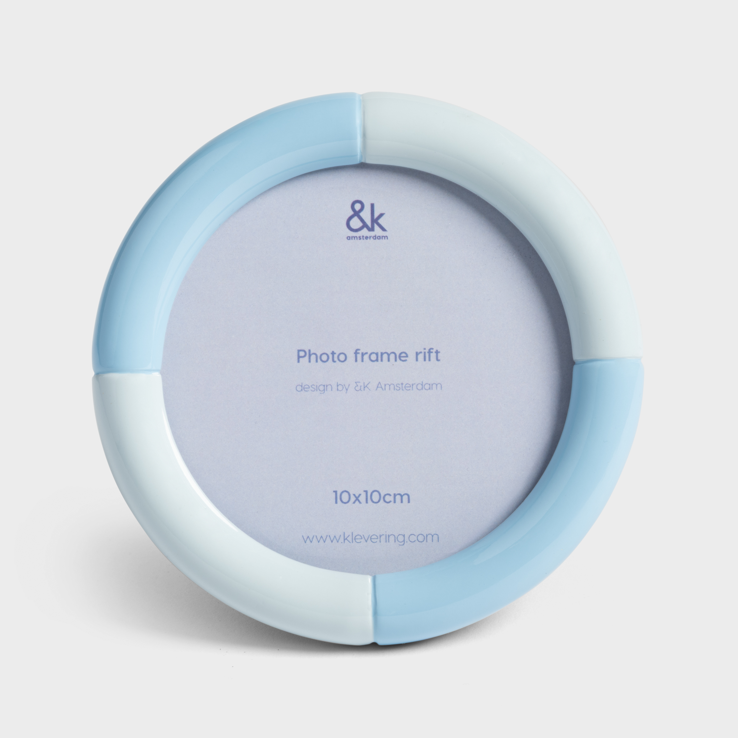 Photo frame rift round ice blue
