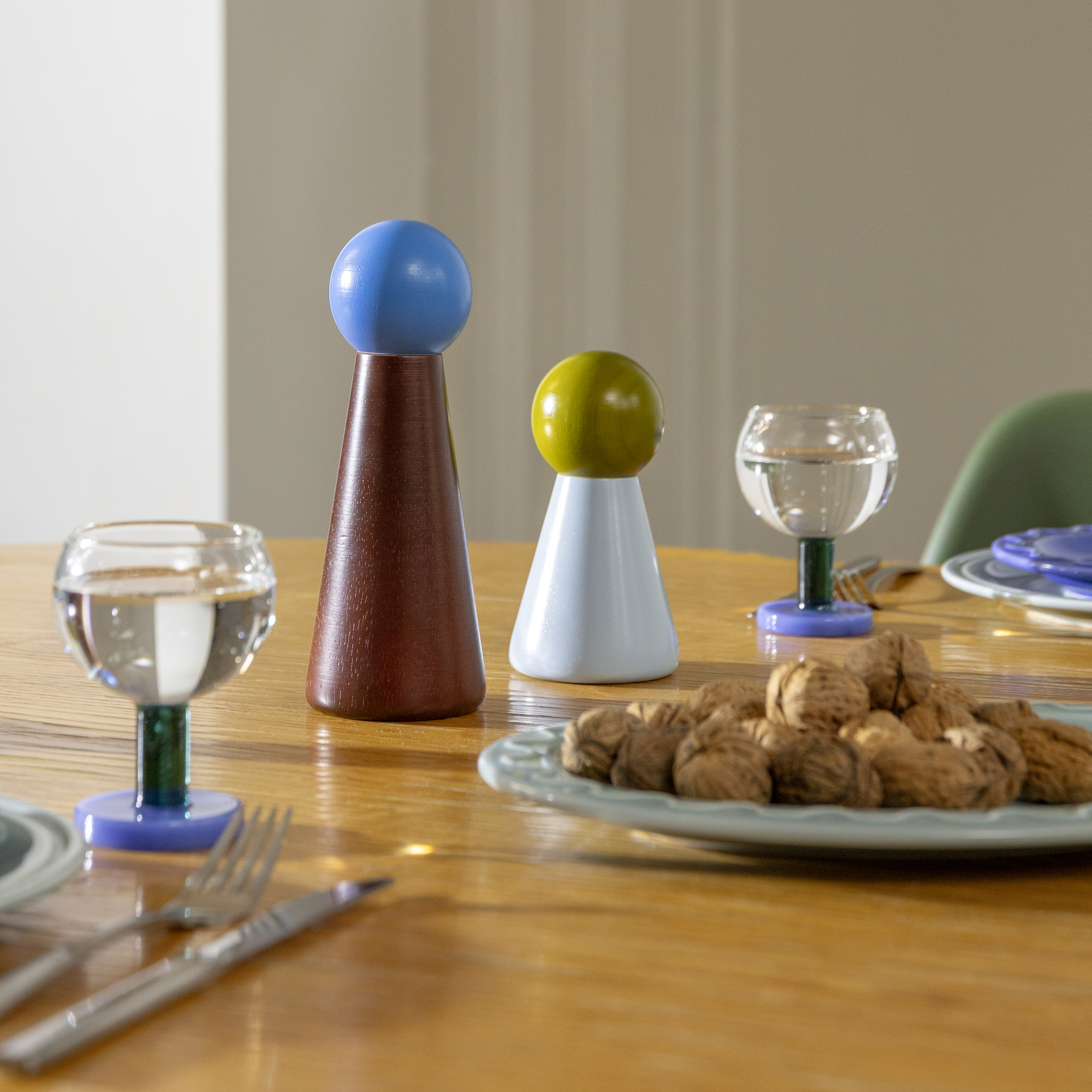 Salt & pepper halma small blue