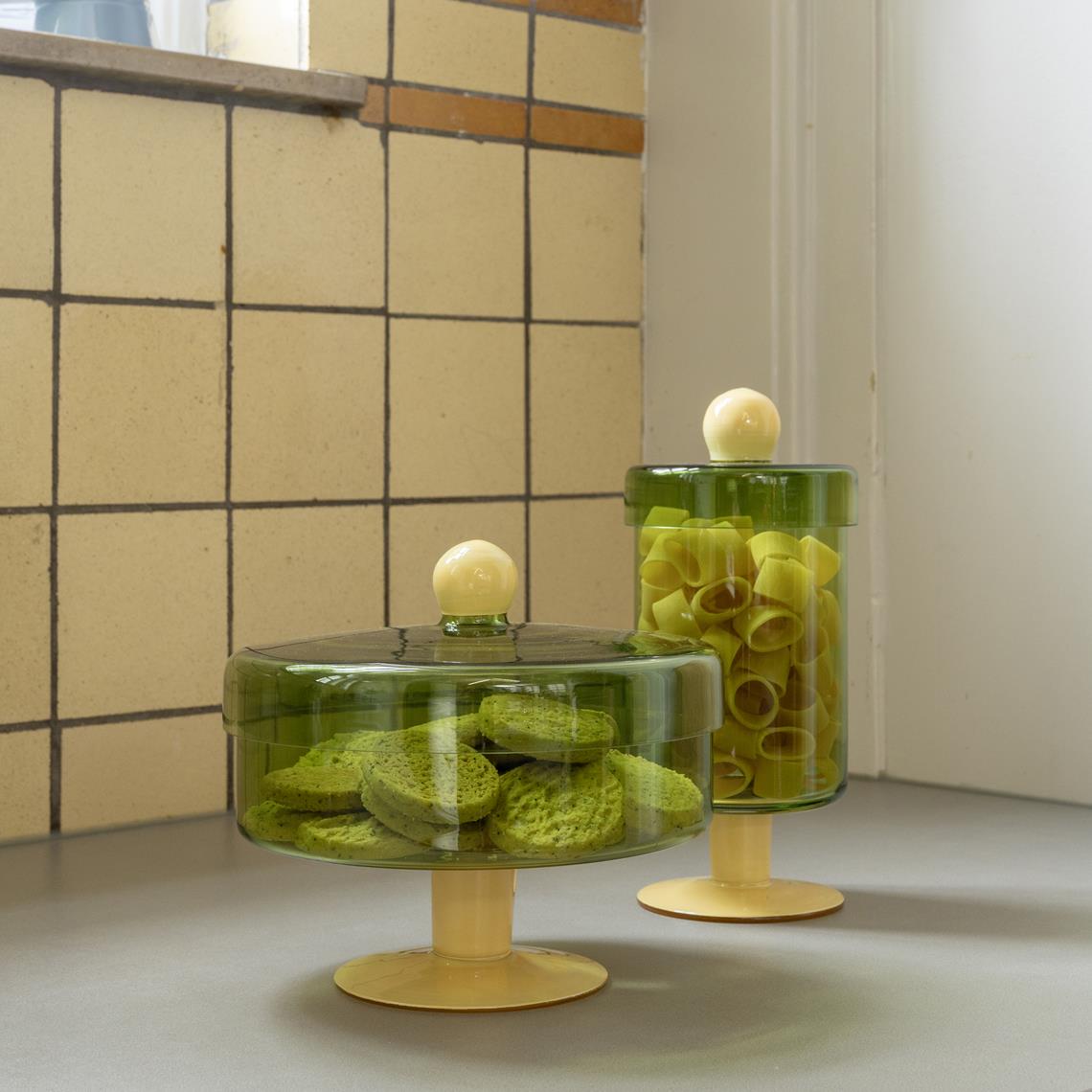 Jar duo tall green