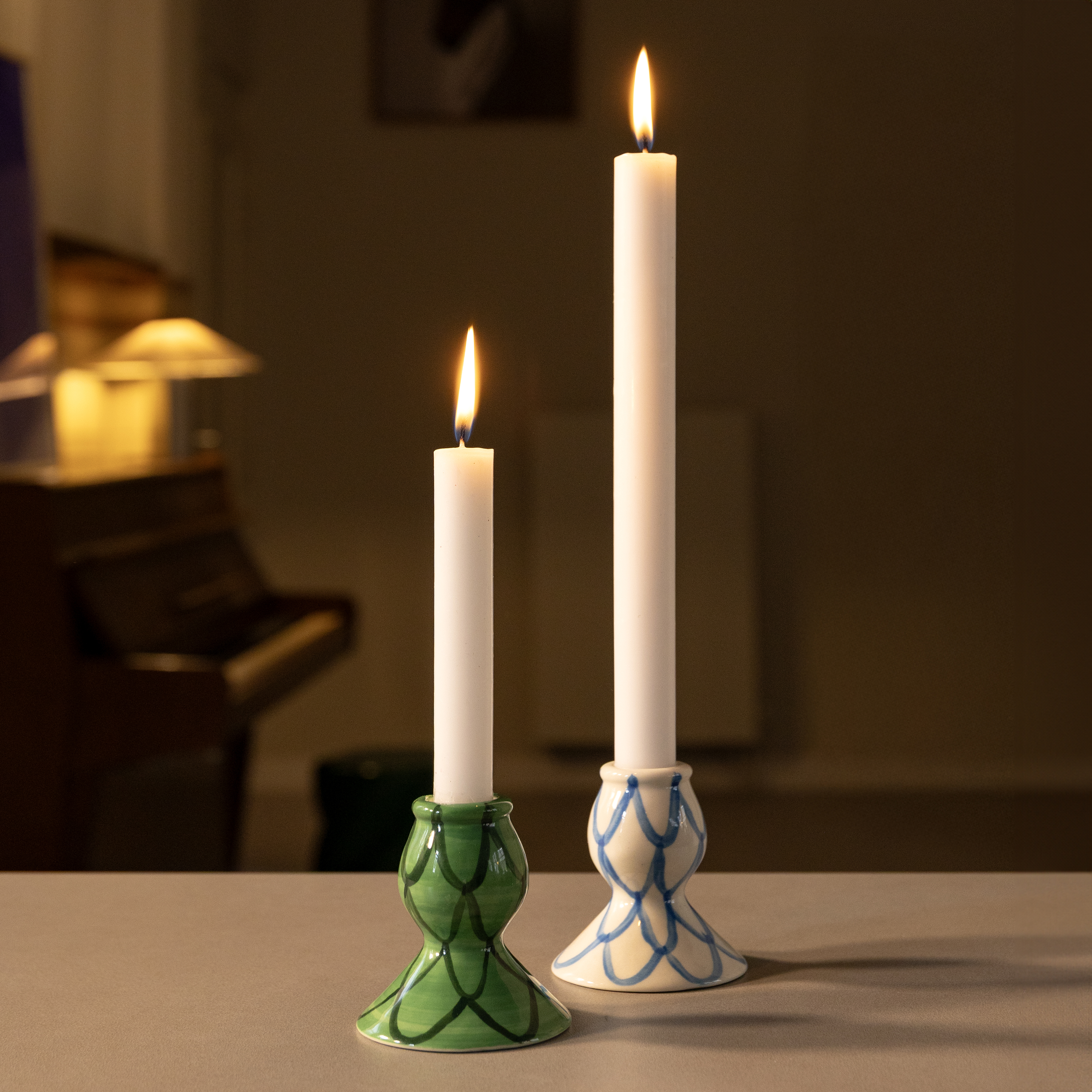 Candle holder sirène blue