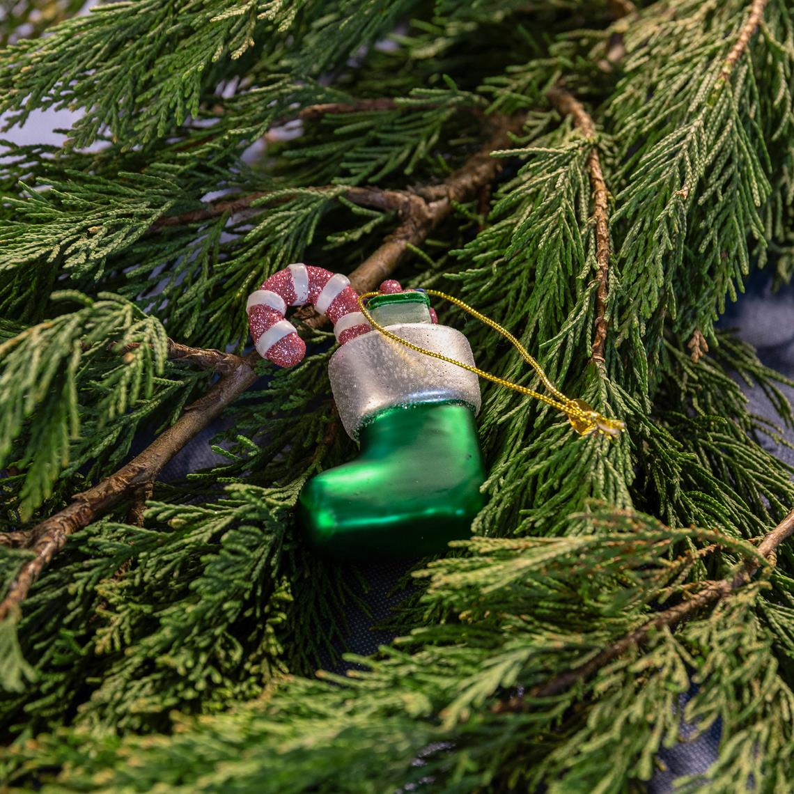 Ornament christmas stocking green