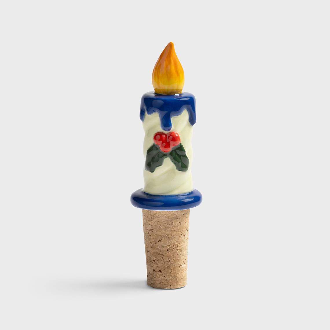 Bottle stopper candle green