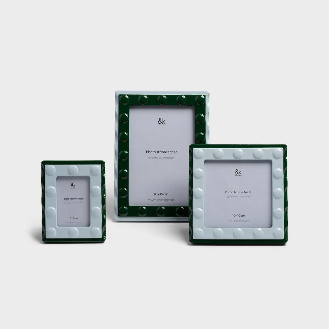 Photo frame facet square blue