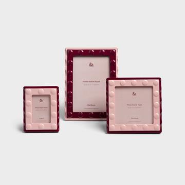 Photo frame facet square pink