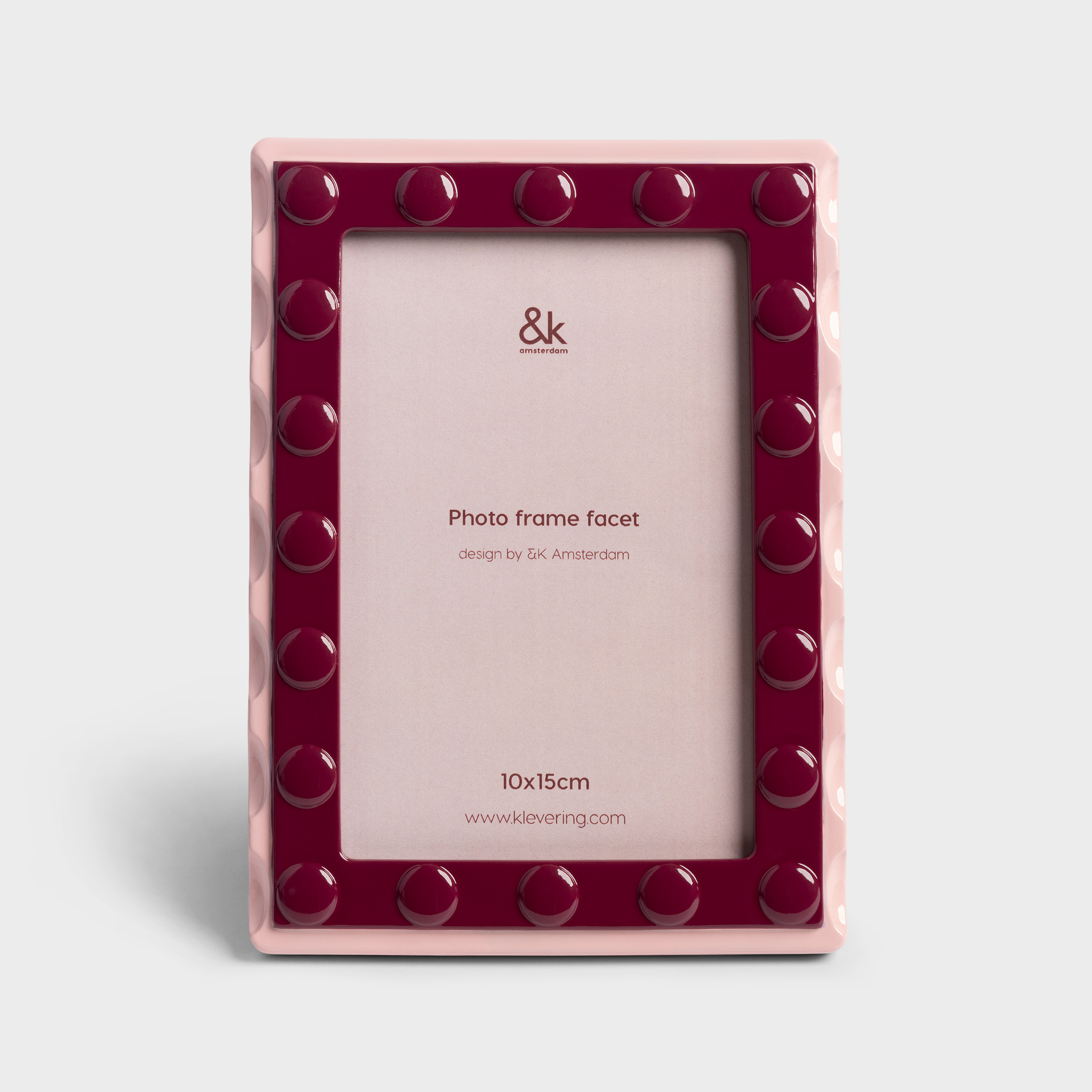 Photo frame facet rectangle large pink