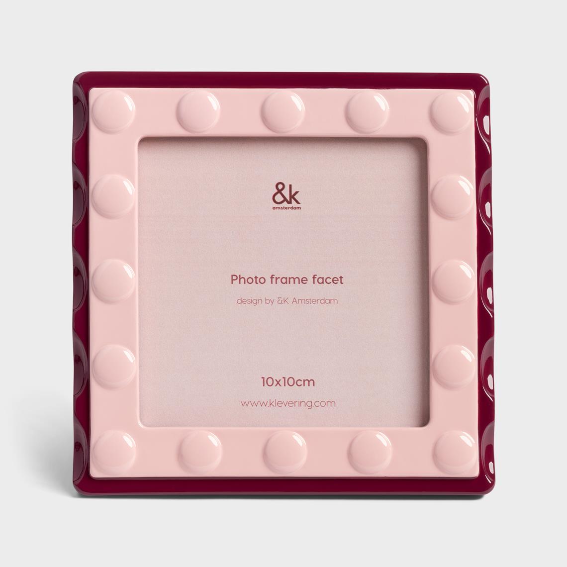 Photo frame facet square pink
