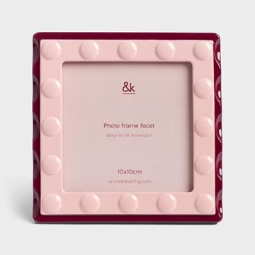 Photo frame facet square pink