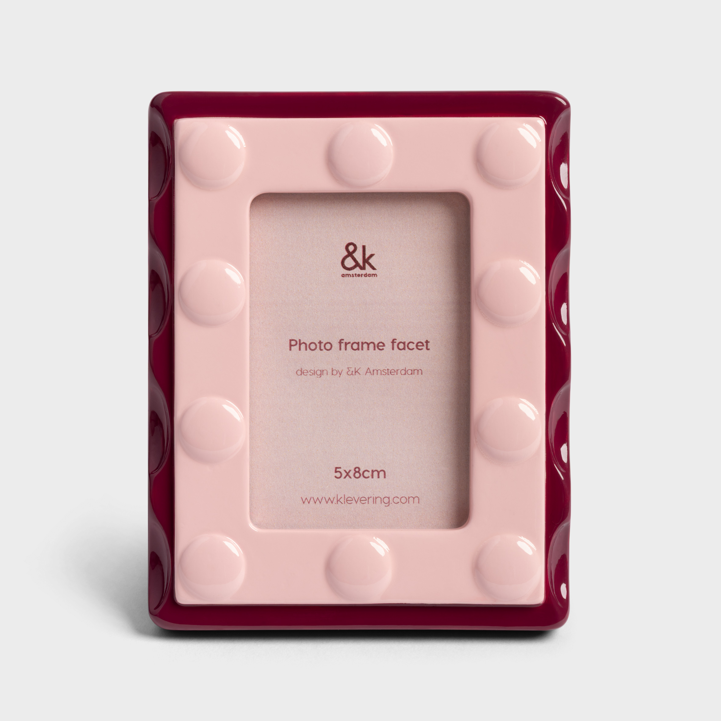 Photo frame facet rectangle small pink