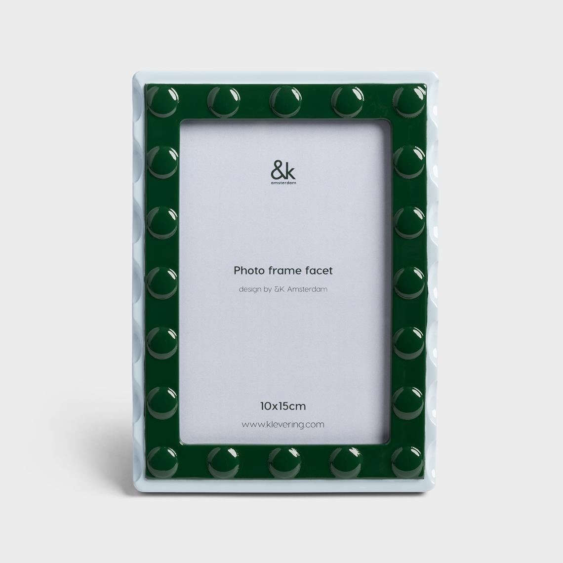 Photo frame facet rectangle large blue