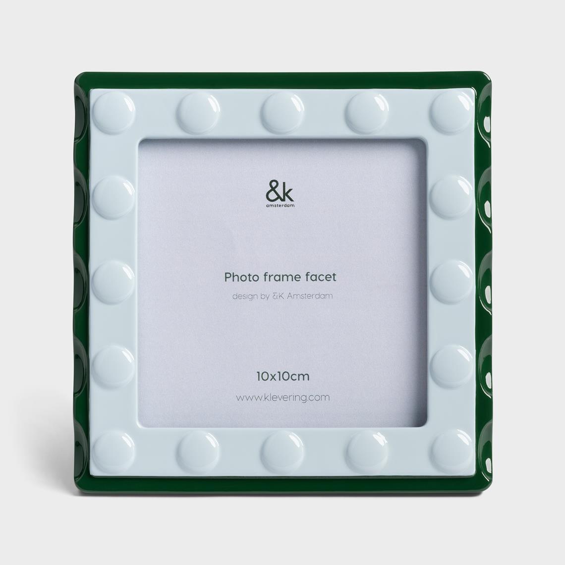 Photo frame facet square blue
