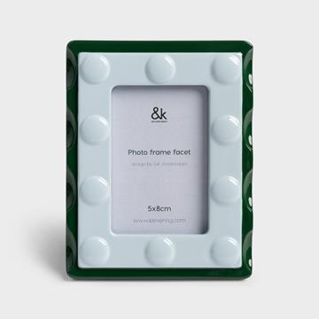 Photo frame facet rectangle small blue