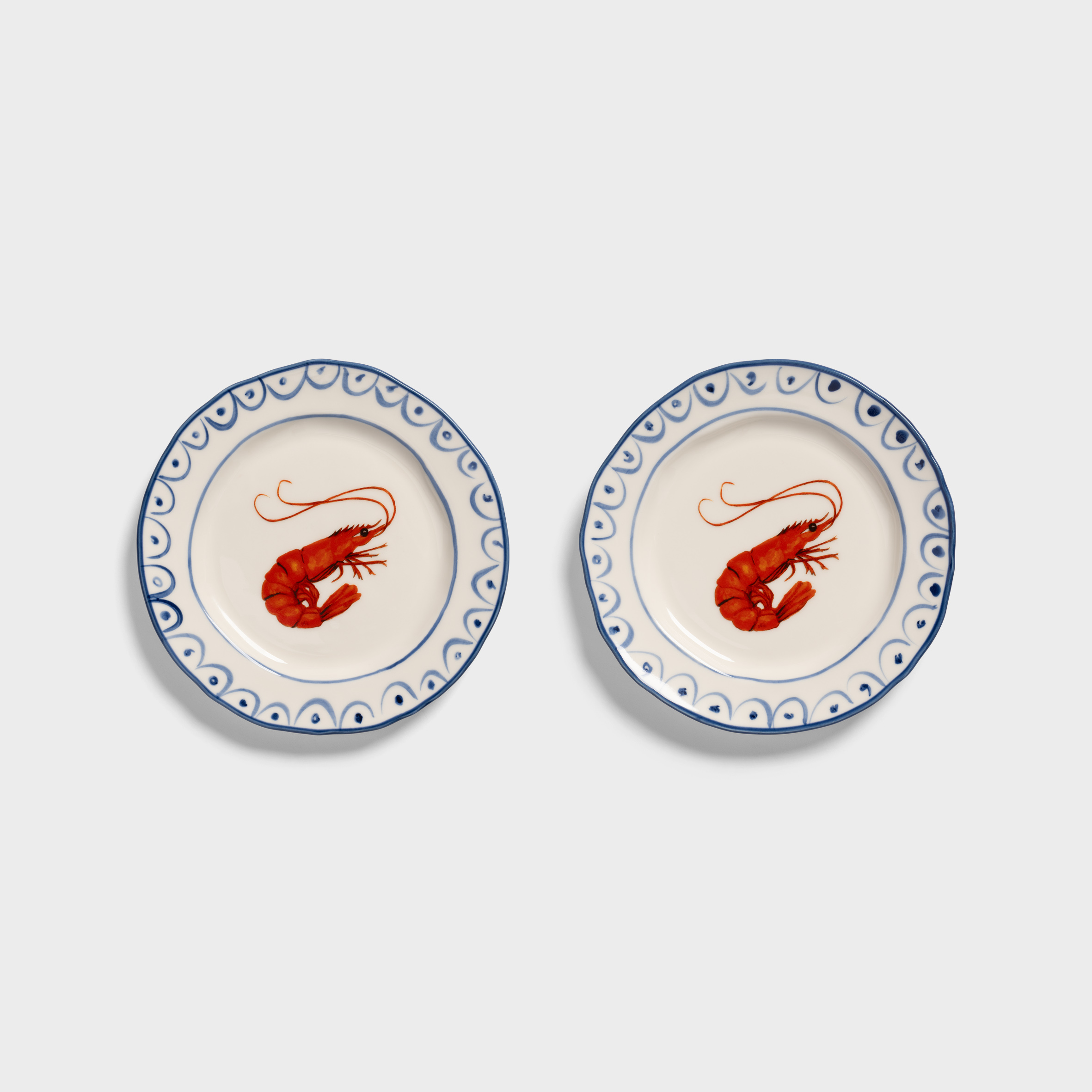 Plate sirène crevette set of 2