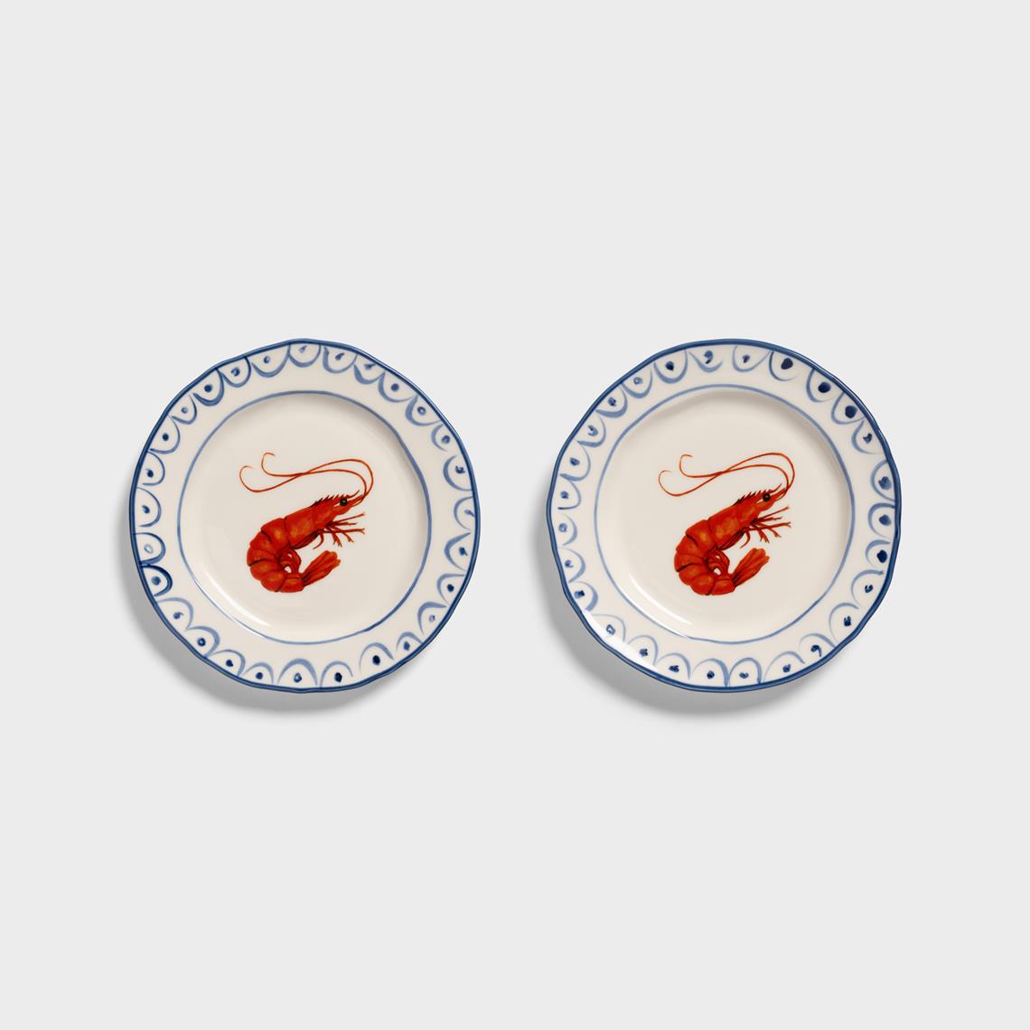 Plate sirène crevette set of 2