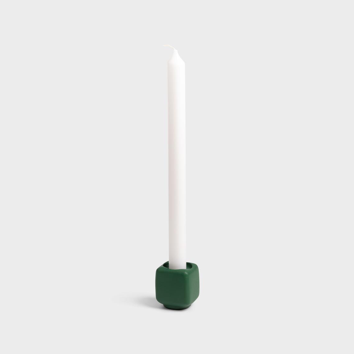 Candle holder chunk green
