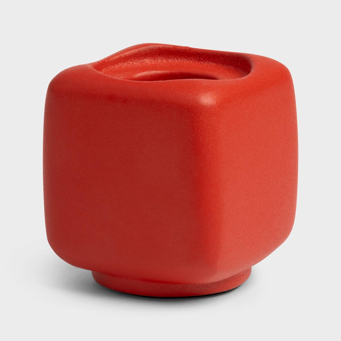 Candle holder chunk red