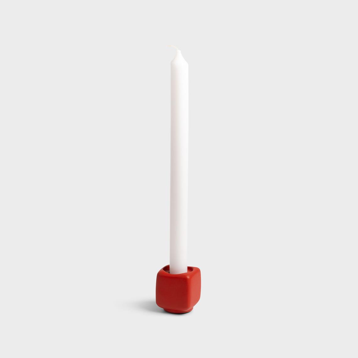 Candle holder chunk red