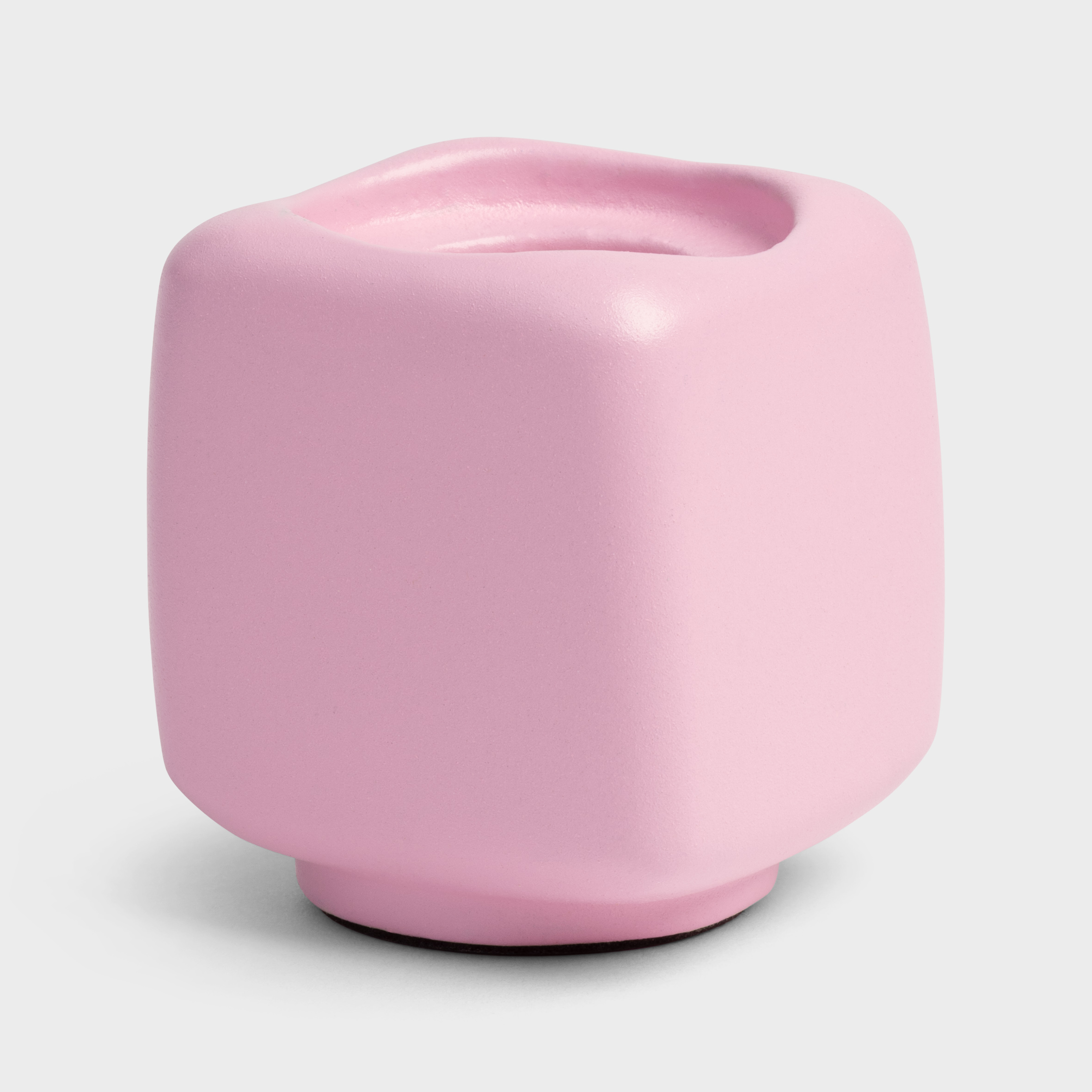 Candle holder chunk pink