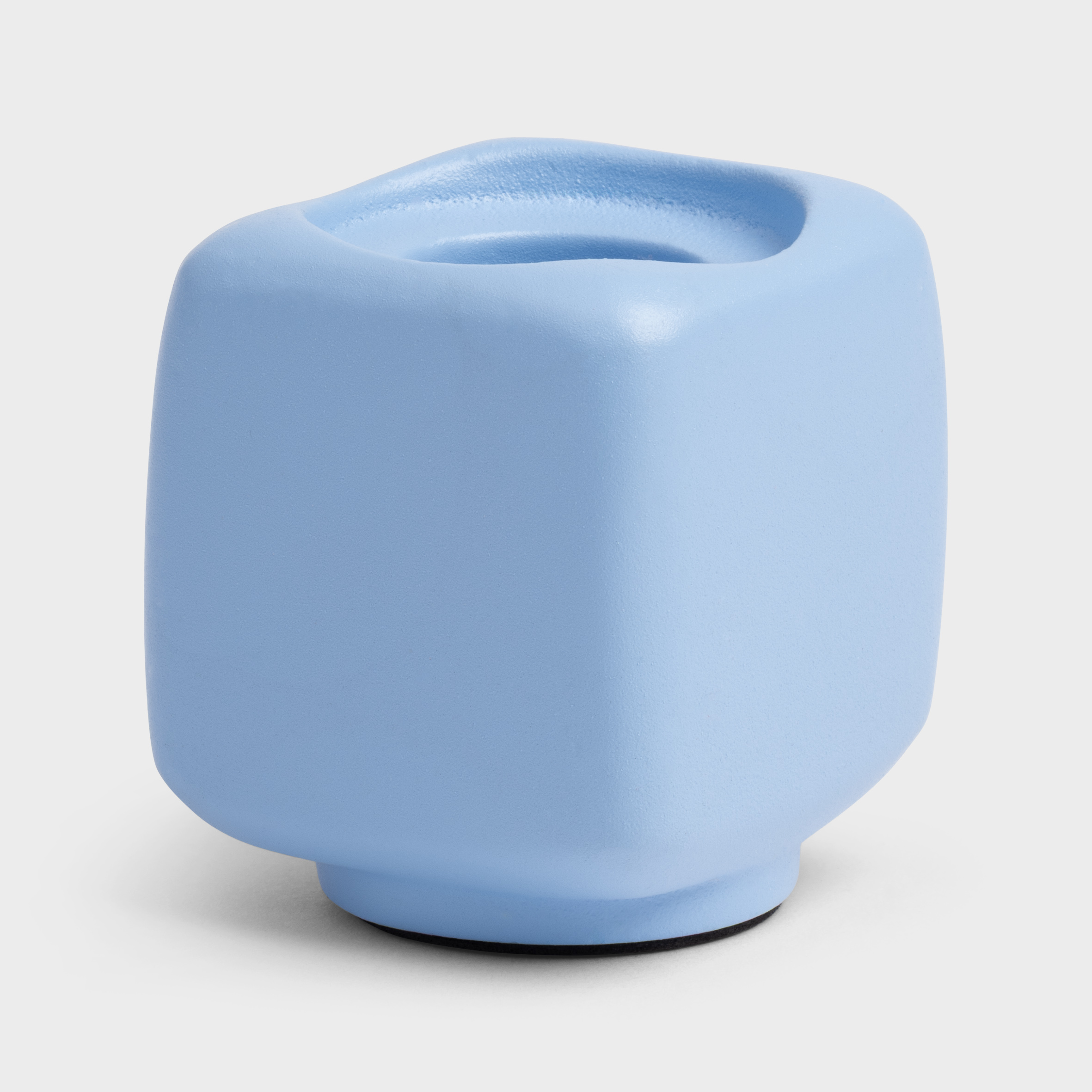 Candle holder chunk light blue