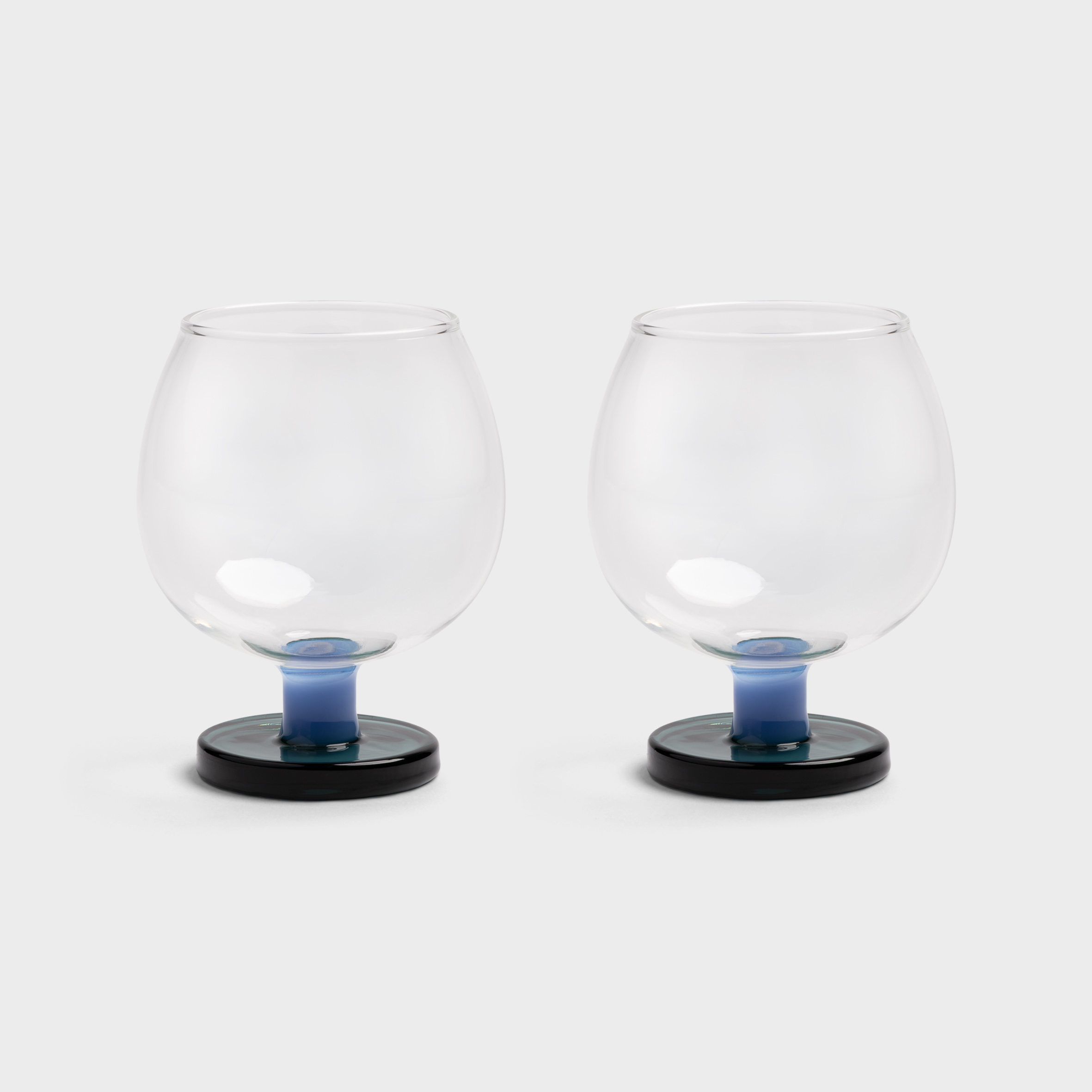 Glass cantine large blue set of 2