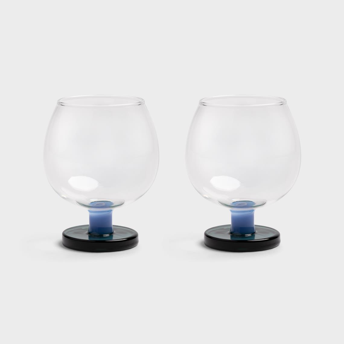 Glass cantine large blue set of 2