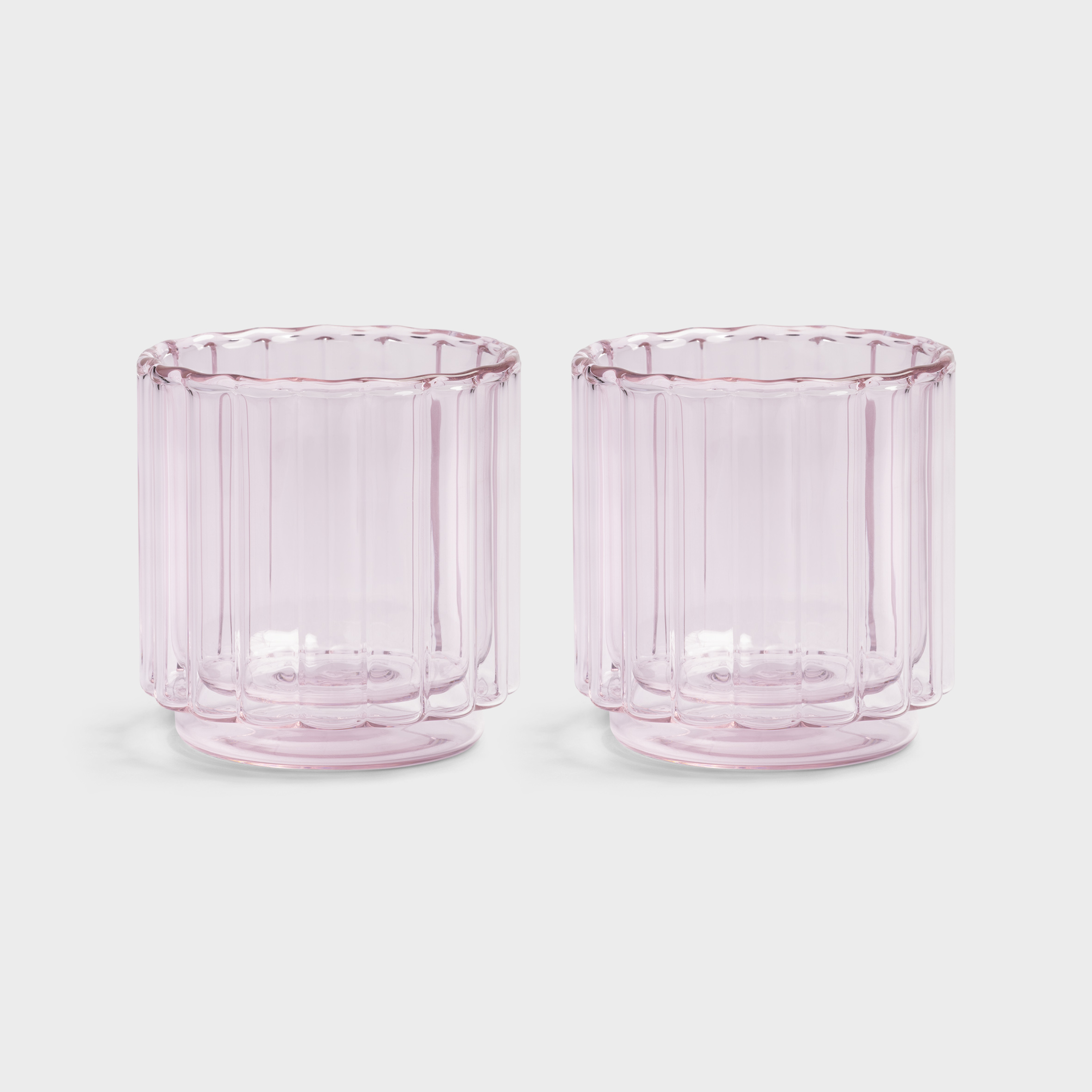 Glass tube pink set of 2