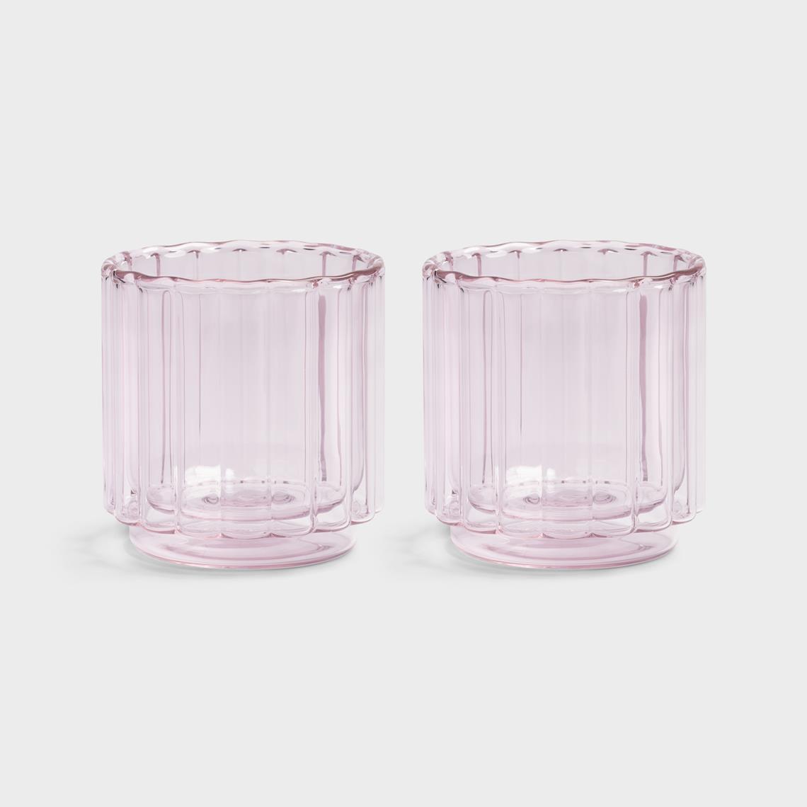 Glass tube pink set of 2