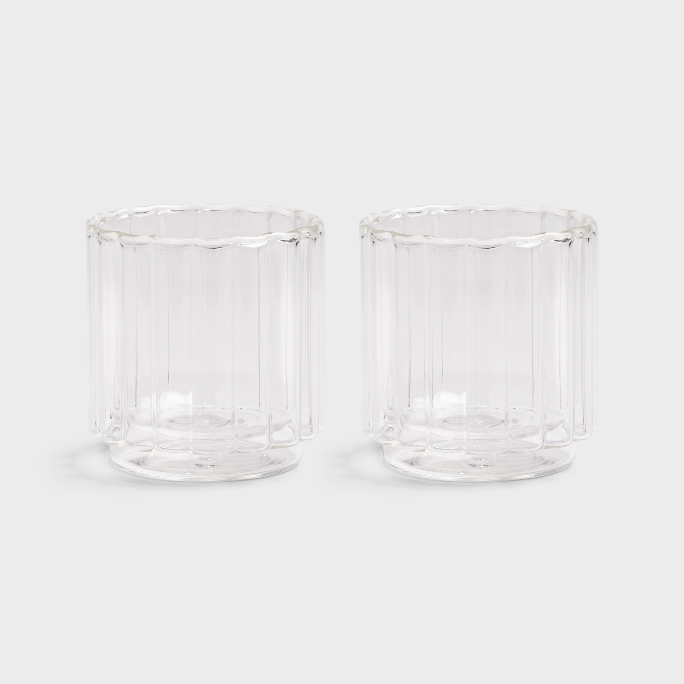 Glass tube clear set of 2