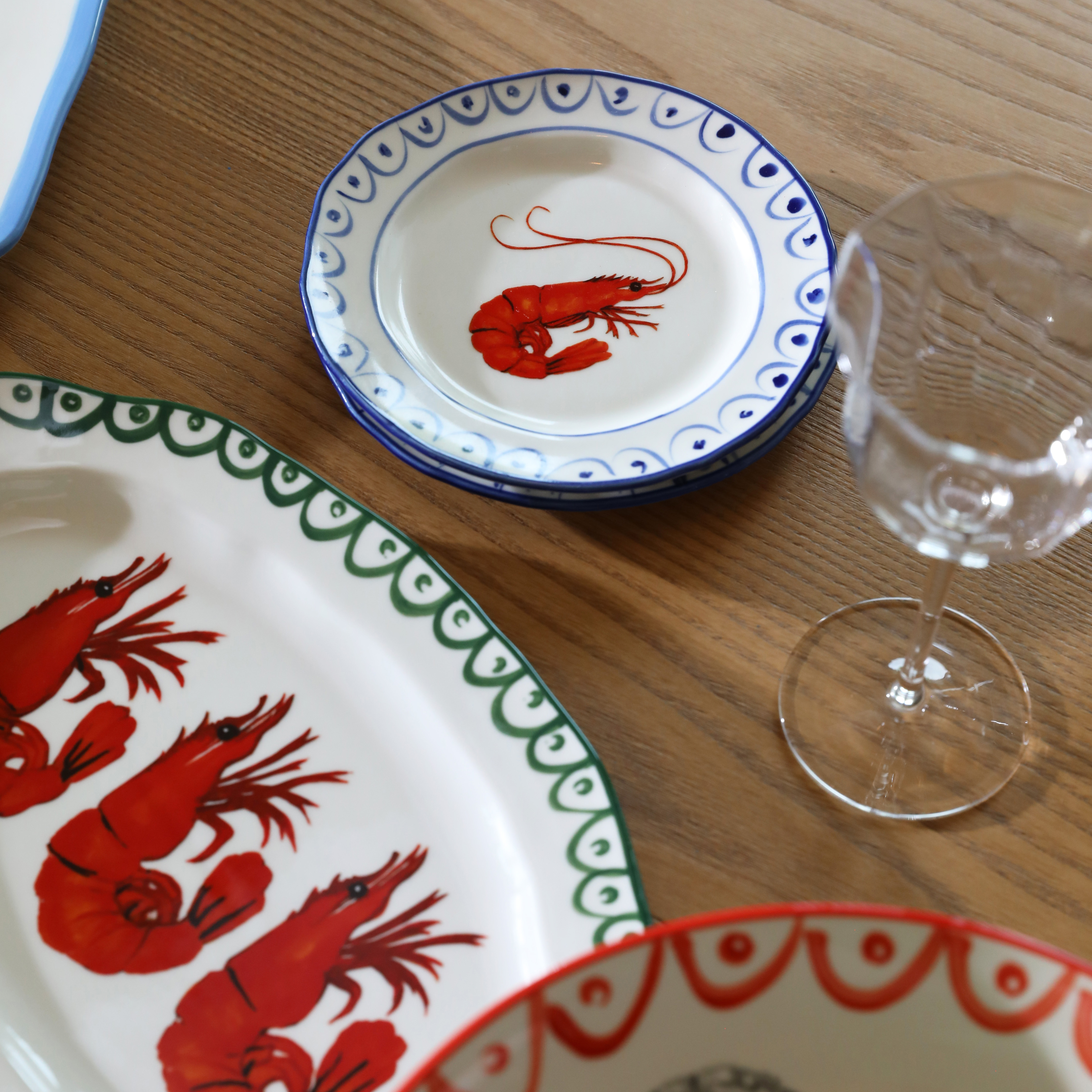 Plate sirène crevette set of 2