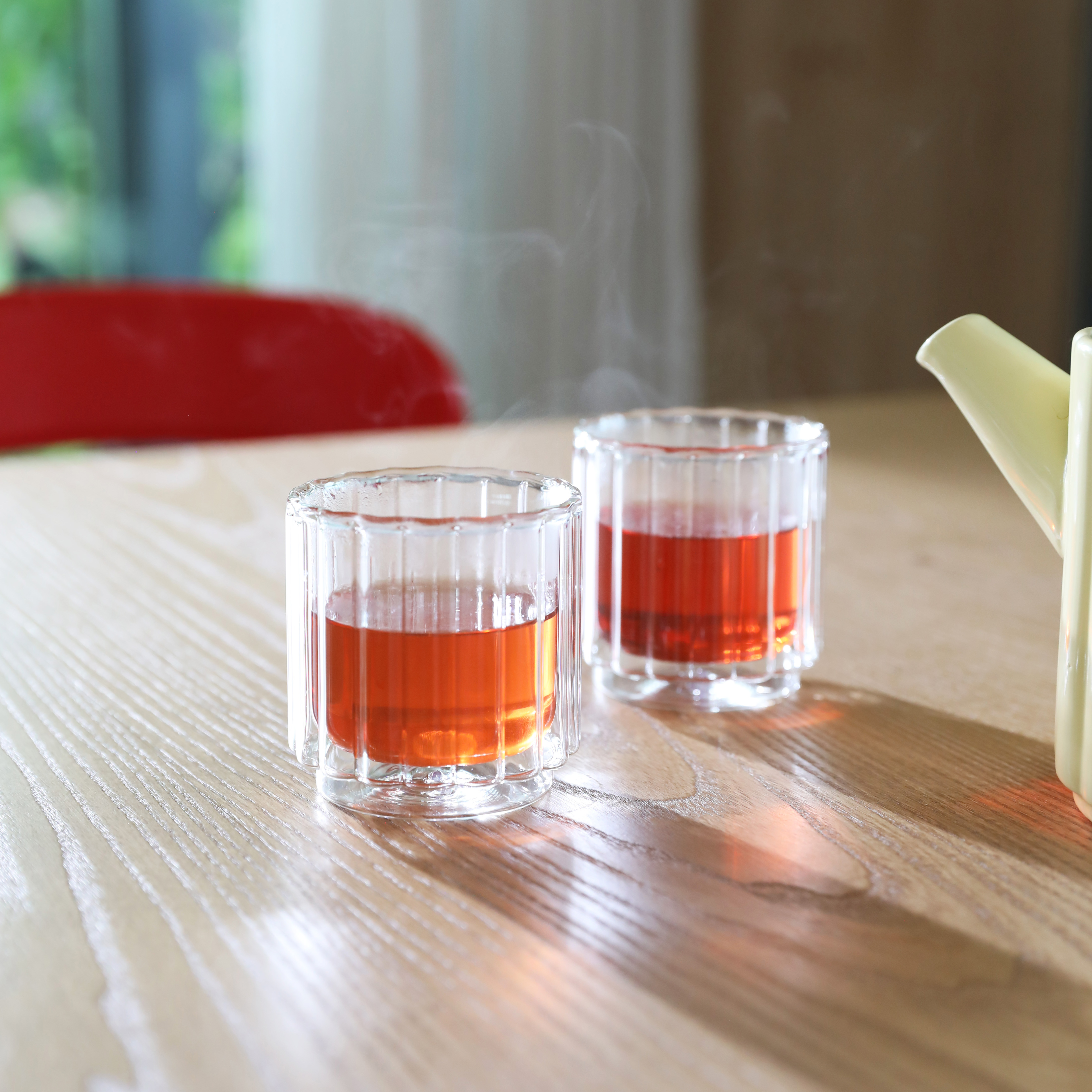 Glass tube clear set of 2