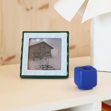 Photo frame facet square blue