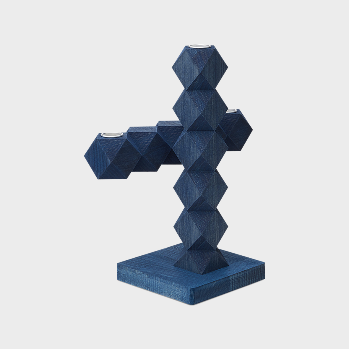 Clean Cut candle holder 3 blue