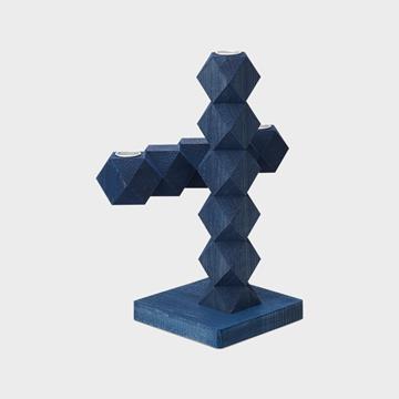 Clean Cut candle holder 3 blue