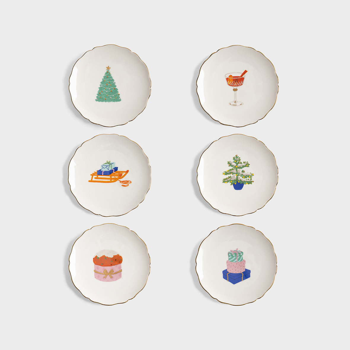 Plate feast set of 6