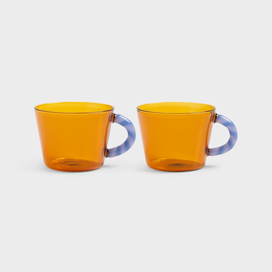 Glass duet amber set of 2