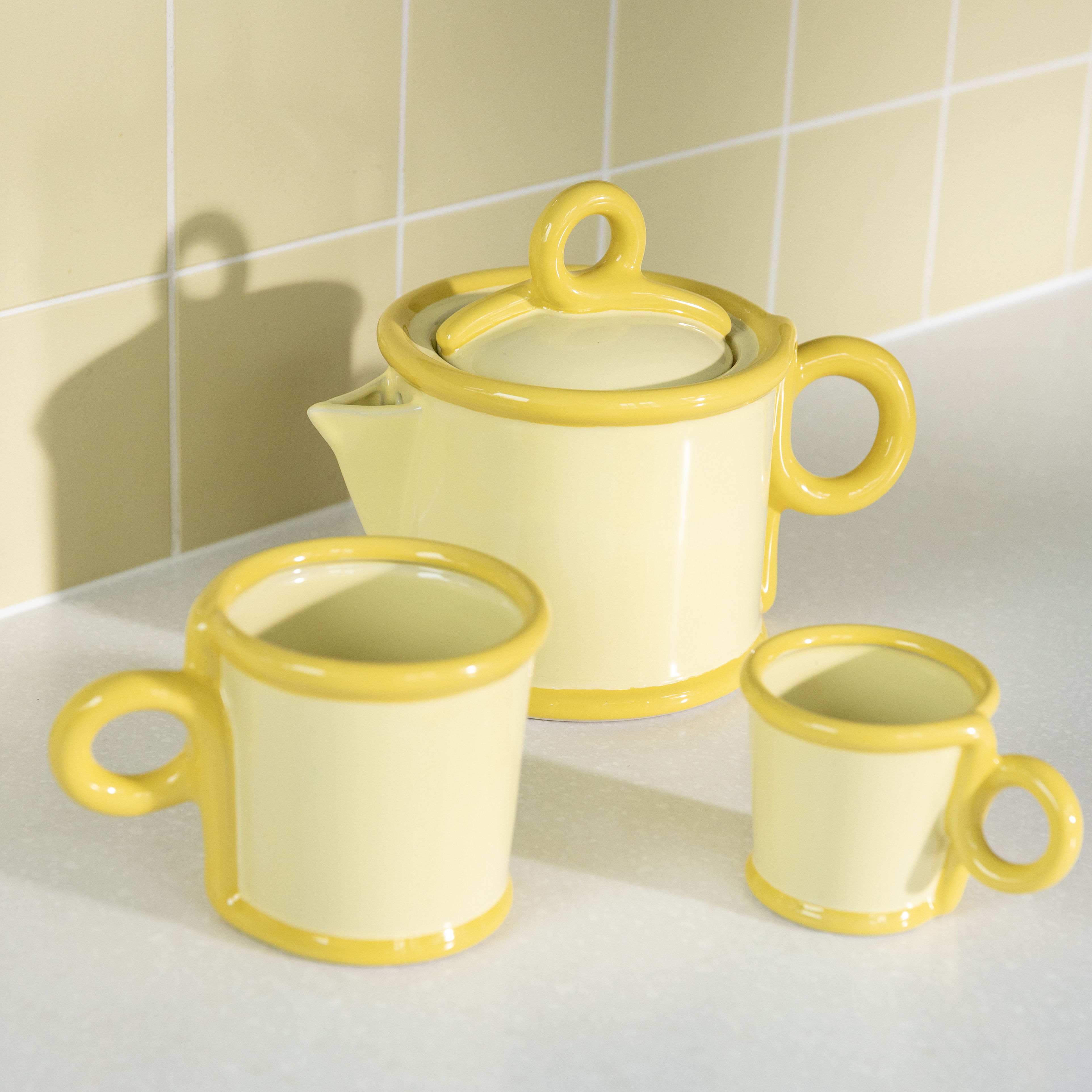 Mug loop large yellow set of 2